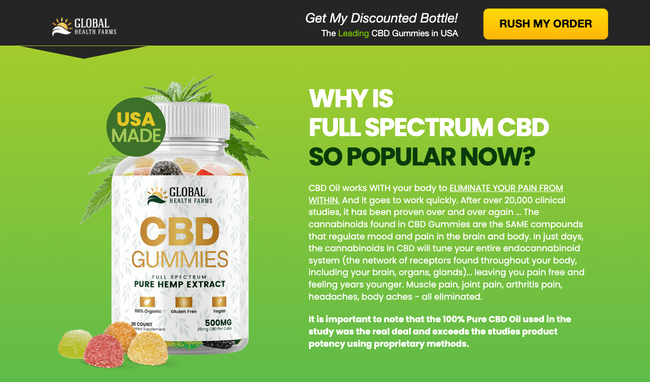 Global Health Farms CBD Gummies USA Price
