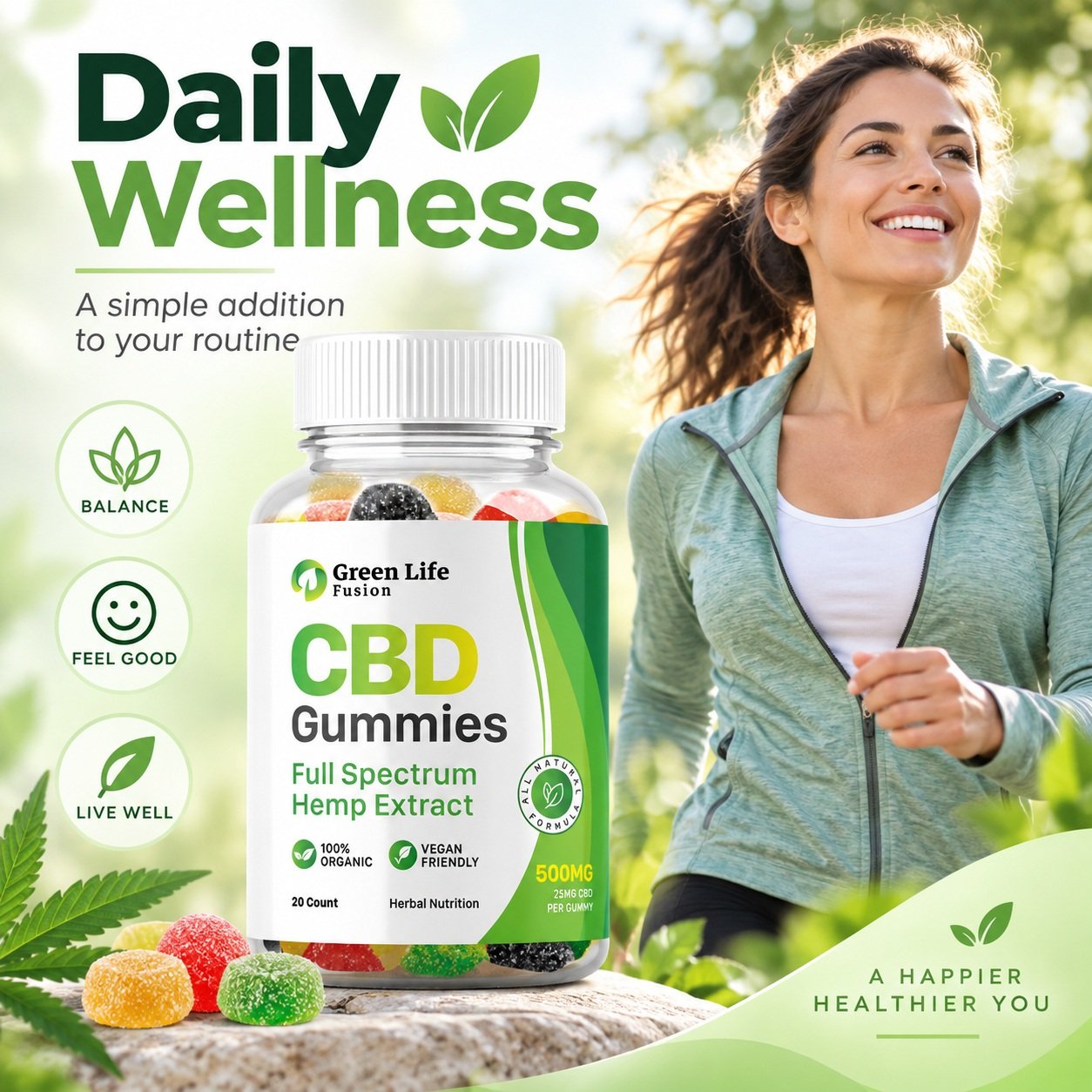 Green Life Fusion&trade; | Green Life Fusion CBD Gummies 500mg